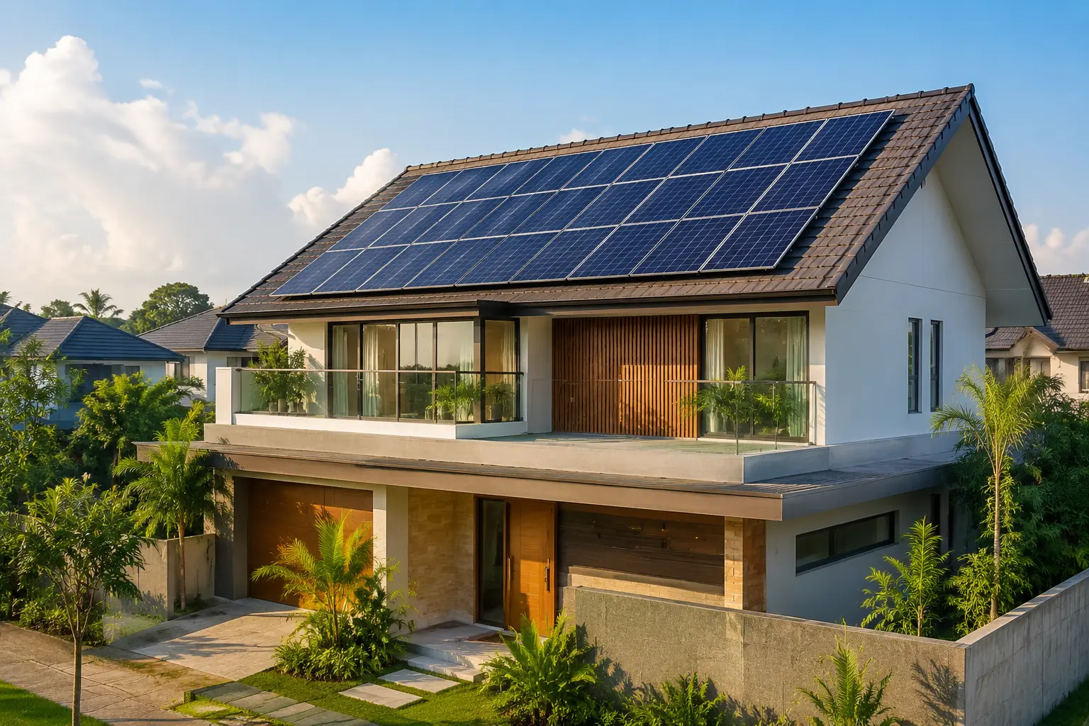 Pemasangan panel surya untuk rumah tinggal
