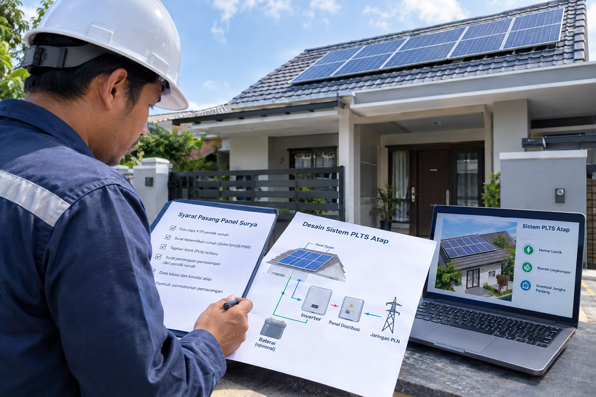 syarat pasang panel surya yang terhubung PLN